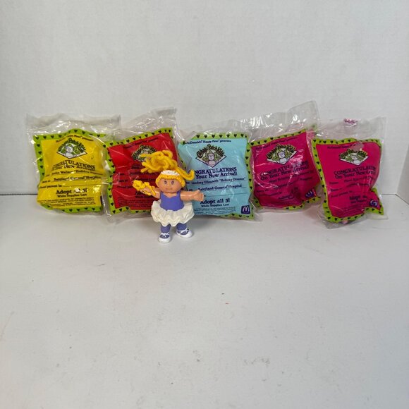 1992 Cabbage Patch Kids McDonalds Happy Meal Toys Lot of 6 All 5 Characters Vtg - Picture 6 of 16